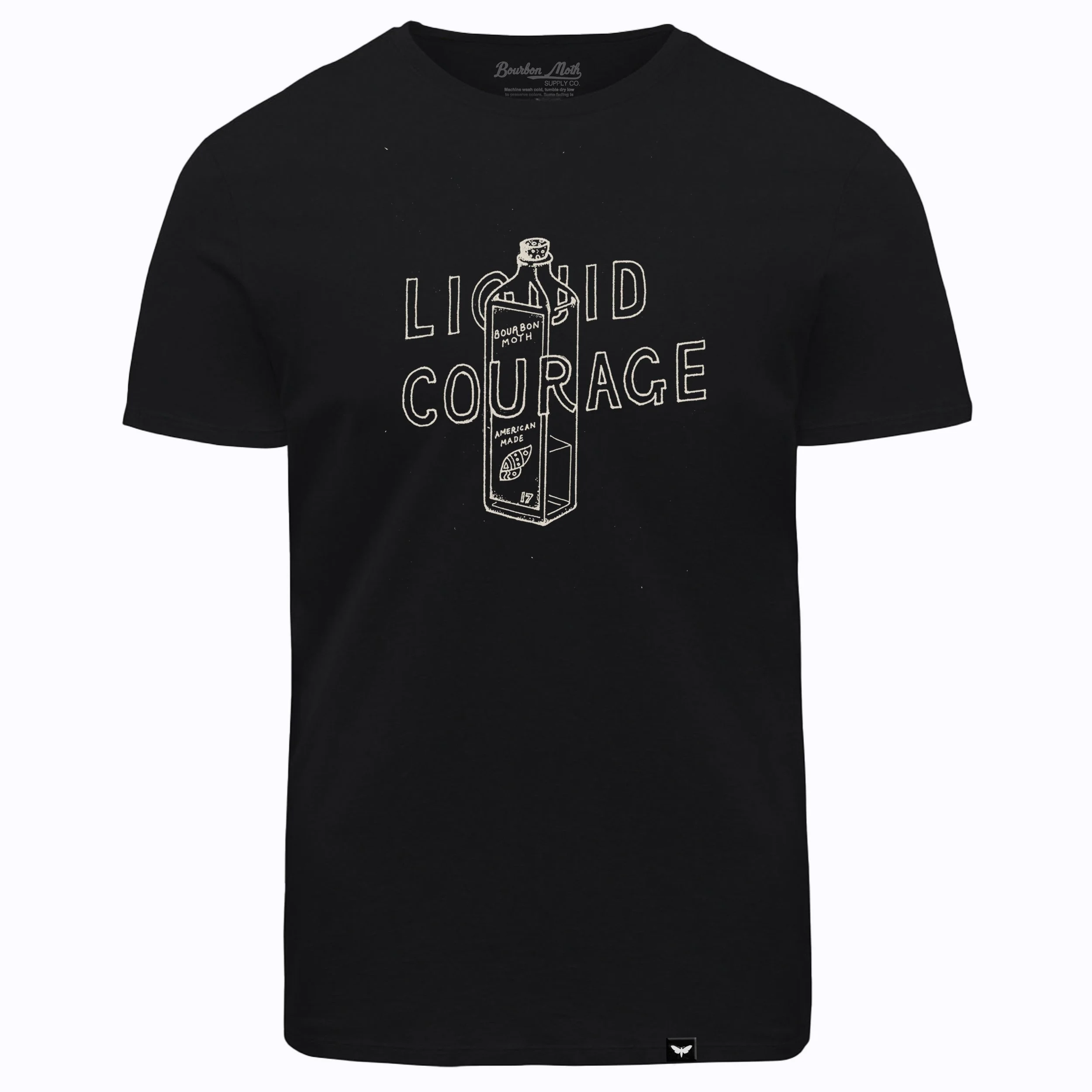 Liquid Courage T-Shirt- Black — Bourbon Moth Woodworking Co